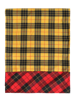 Double-sided tartan wool scarf