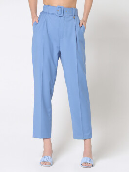 Cigarette-fit trousers with belt - 3