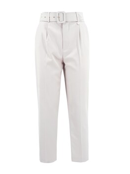 Cigarette-fit trousers with belt