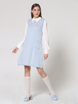 Vestito in lana merino con tasche