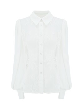 Camicia con inserti in pizzo