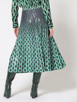 Full sequin pleated printed skirt - 3