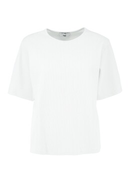Ribbed T-shirt with shoulder pads