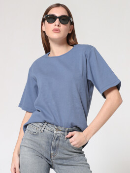 Ribbed T-shirt with shoulder pads - 3