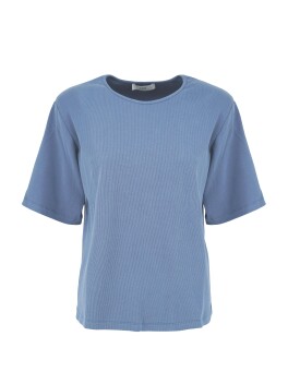 Ribbed T-shirt with shoulder pads