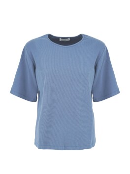 Ribbed T-shirt with shoulder pads