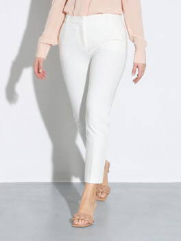 Cigarette fit trousers in fabric stitch - 3