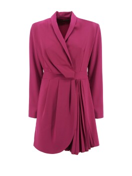 Wrap dress with pleated insert