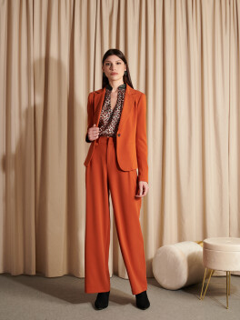 Pantaloni wide leg in cady
