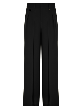 Pantaloni wide leg in cady