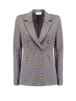 Blazer jacquard doppiopetto fantasia geometrica