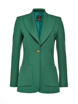 Blazer lungo con bottone gioiello