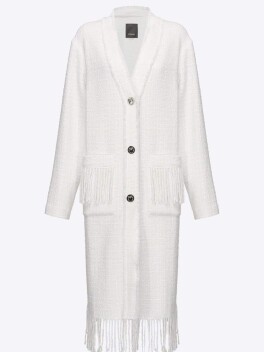 Cappotto leggero in tweed con frange
