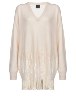 Vestito in misto cachemire con paillettes