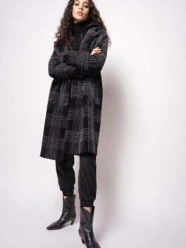 Cappotto jacquard macro check - 3