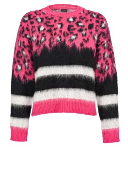 Pullover maculato e a righe
