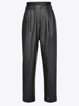 Pantaloni effetto pelle con cintura sottile