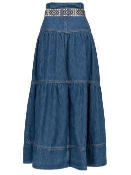 Gonna lunga in denim slegato - 3