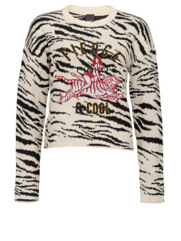 Maglia in eco cotone jacquard con stampa tigre