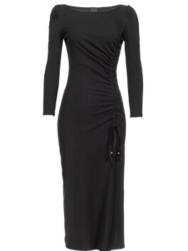 Vestito lungo con arriccio davanti