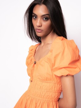 Mini dress con maniche a palloncino - 3