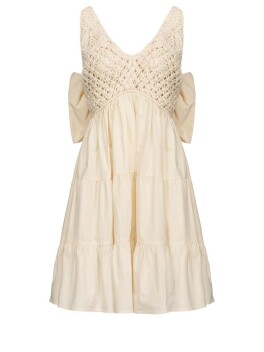 Vestito corto con maxi fiocco