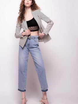 Jeans mom-fit con cintura Love Birds - 3