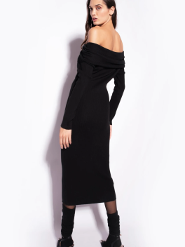 Vestito longuette in maglia con bottoni - 3