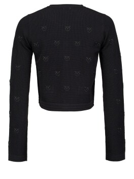 Cardigan corto in jacquard piquet Love Birds - 3