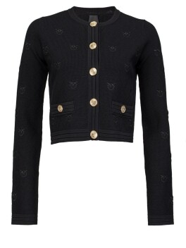 Cardigan corto in jacquard piquet Love Birds