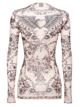 Long-sleeved top in  tattoo print - 3