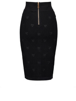 Gonna longuette in jacquard piquet Love Birds - 3