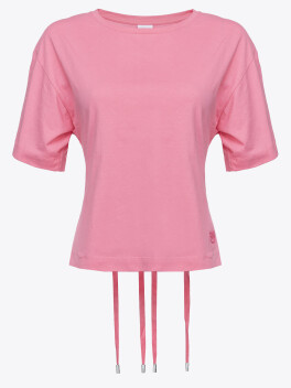 T-shirt in cotone con stringhe