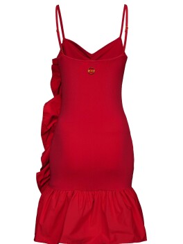 Vestito corto in viscosa e cotone stretch - 3