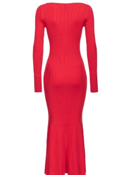 Vestito lungo in maglia a costine - 3