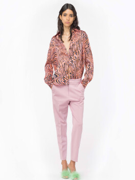 Camicia in raso stampa distorta - 3