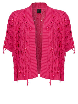 Cardigan corto con lavorazione a trecce