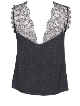 Top in misto seta crêpe de Chine - 3