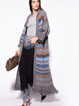 Cardi-coat jacquard misto alpaca - 3