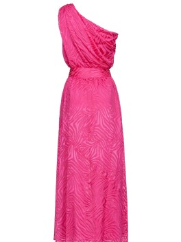 Vestito monospalla con stampa zebrata - 3