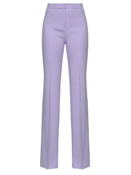 Flare-fit trousers in stretch crepe fabric