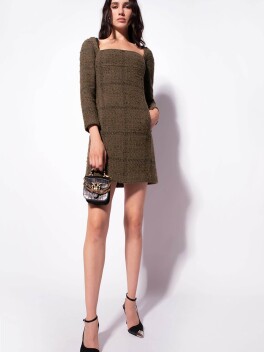 Mini dress bouclé a quadri - 3