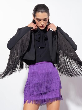 Giacca spencer con frange lunghe - 3