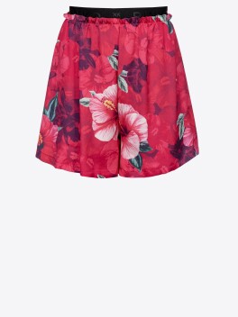 Shorts fluidi stampa hibiscus