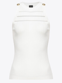 Top a costine con trasparenze