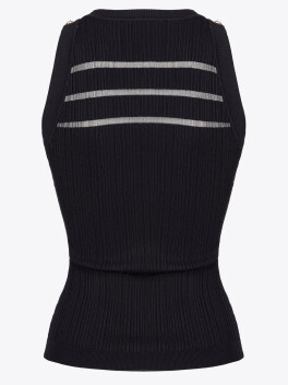 Top a costine con trasparenze - 3