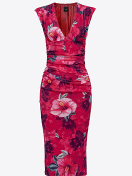 Vestito longuette stampa hibiscus