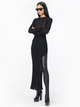 Vestito lungo maglia punto pizzo - 3