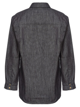 Camicia denim con logo strass - 3