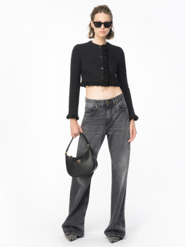 Giacca corta tweed con rouches - 3